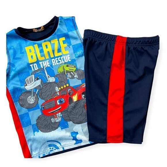 Nickelodeon Blaze and The Monster Machines Boy’s 2-Piece Tank Short Set Size 7 - Picture 13 of 13